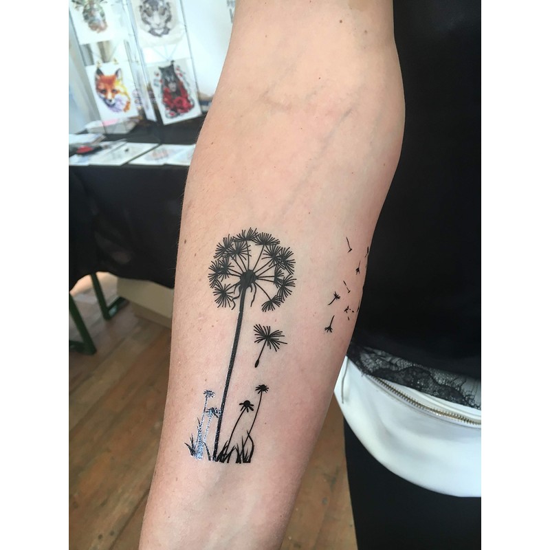 BJ022 024 Butterfly Tattoos Temporary Tattoo Dandelion Tattoos 2 Sheets