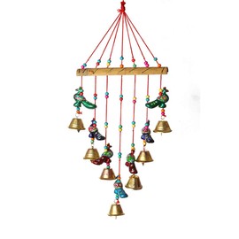 Colorful Peacock Windchaims Windchimes Jhoomar Hanging for Home Door, Wall, Temple, Bedroom, Decorative Accessories for Party, Christmas Decor, Wedding, Christmas Festivities Gift Size:- 20 Inch