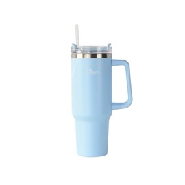 Zafinco 40 oz Tumbler with Handle Straw Lid Cupholder Friendly Sky Blue