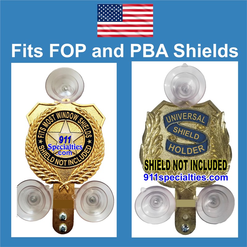 Heavy Duty Police Shield Holder for Car Window - Fits