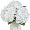 Vicrol 24" White Full Faux Hydrangea Flowers, Real Touch Hydrangeas