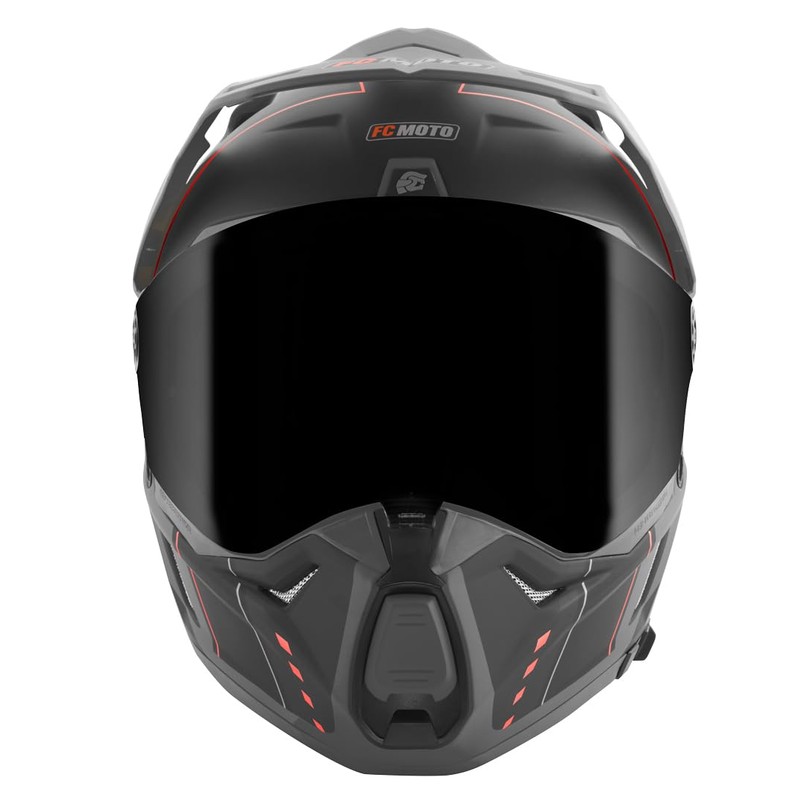 FC-Moto Pro Air Enduro Helmet, Black/Grey, S