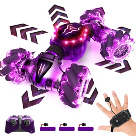 Tecnock RC Car for Kids, Gesture, RC Car, 360° Rotation, 4-Wheel Drive, Double-Sided Drive, Toy Car, USB Charging, Remote Controlled Car, 4WD Off-Road Car, Beginner, LED Light, Car, Birthday, Gift,