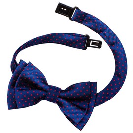 Retreez moderno Mini Lunares Woven PRE-TIED Boy 's de microfibra lazo, rojo, azul marino, (Navy Blue With Red Dots)