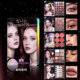 Sangpum Sangse Seolmyeong Chamjo 섀도우 립글로스 파우더 블러셔 하이라이트 등이 포함된 메이크업 매직북 완벽한 세트 이상적인 선물 Makeup Magic Book Complete Set with Shadow Lip Gloss, Powder Blusher, Highlighter, and More - Ideal Gift [Makeup Magic Book]