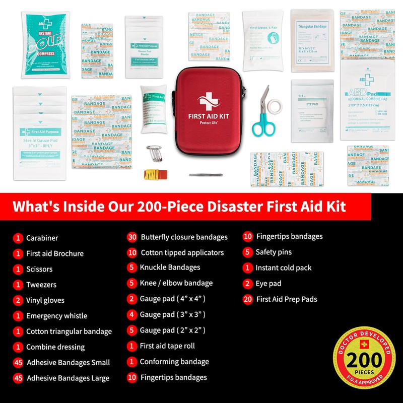 Protect Life Survival First Aid Kit for Home/Business, Camping Survival