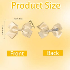 Maxqzin 2Pcs Hair Bows for Toddlers 2-4 Years 3.15 Inch Gold Hair Bow Toddler Hairs Bows Alligator Clips Bow Hairs Clips for Girls Women Birthday Wedding Party Occasions