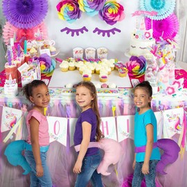 Unicorn Pony Tails Plush - Unicorn Costume - Unicorn Theme Party Stuffed Tails Horse Animal Tails - Dress Up Costume Accessories, Unicorn Party Favors, Unicorn Birthday Fun Play for Kids