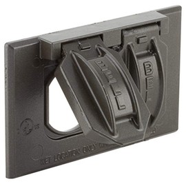Hubbell-Raco 5180-2 2-Hole Weatherproof Device Cover, 4-9/16 in L X 2-13/16 in W X 1 in T, Bronze