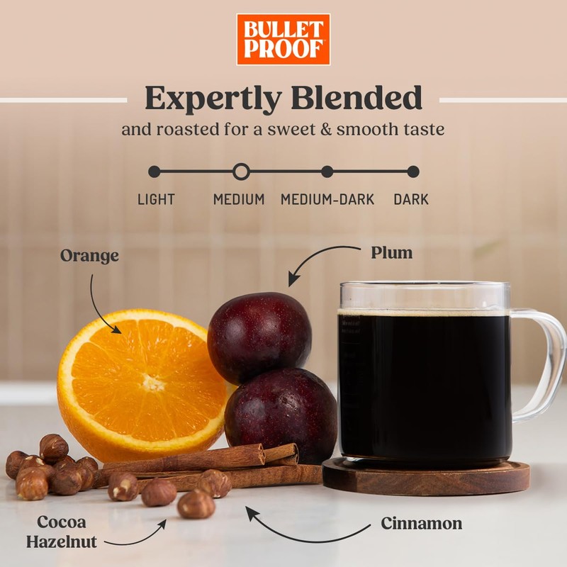 Bulletproof Original Medium-Roast Single-Serve Coffee Pods, 24 Count, 100% Arabica