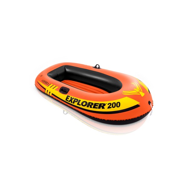 INTEX 58330EP Explorer 200 Inflatable Boat: 2-Person – Dual Air Chambers – Welded Oar Locks – Grab Rope – 210lb Weight Capacity