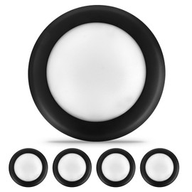 ECOELER 4 Pack Flush Mount Dimmable LED Disk Light, Dimmable LED Ceiling Light, 16.5W,1000Lm, 3000K Warm White, Aluminum Black Trim, ETL & FCC Approve