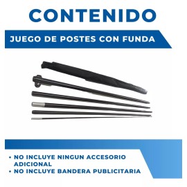 Sesuconsa by Proveer de Mexico Asta De Bandera 5.5m + Base Estructura Cruceta + Pivote