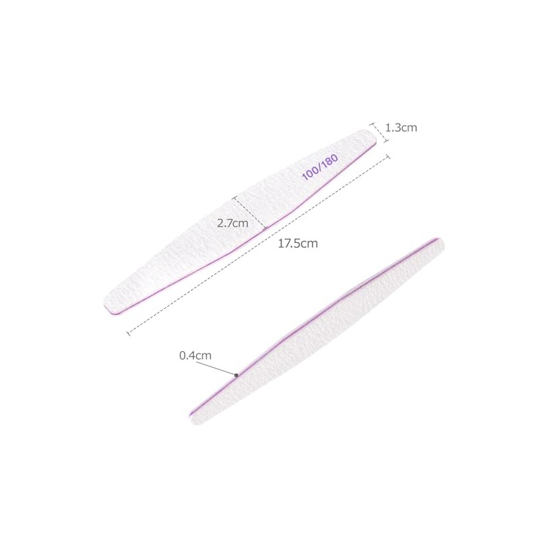 20 Pieces Nail Files Professional Nail File Double Sided Reusable