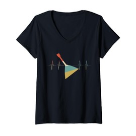 Balalaika Player Heartbeat Retro ECG EKG V-Neck T-Shirt