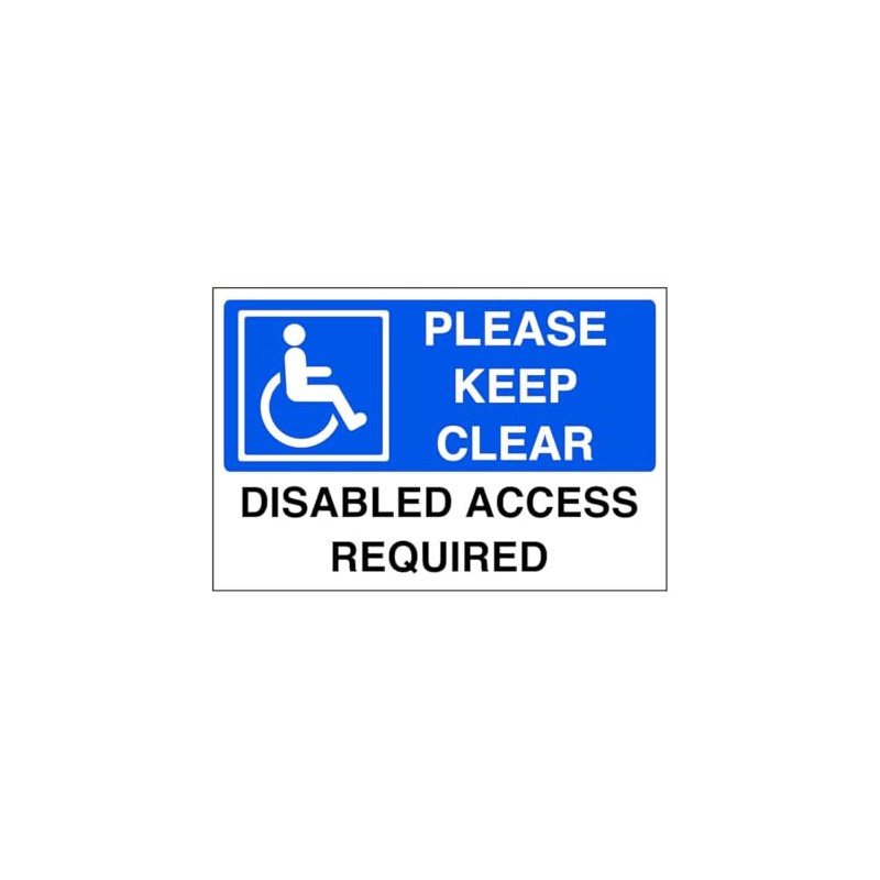 Please keep clear disabled access required - parking sign -
