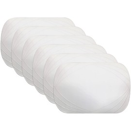 Home Selection Deluxe Vinyl Placemat Set of 6 Decoration Colors Non-Slip Wipeable (White)