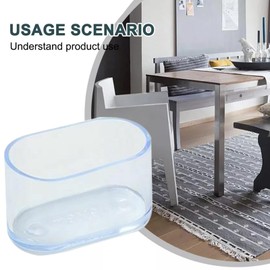 16 Pcs Oval Plastic Covers, Clear Tube End Caps, 16mm x 34mm Anti-slip Cover for Furniture Chair Desk Leg Tables Foot, Pipe