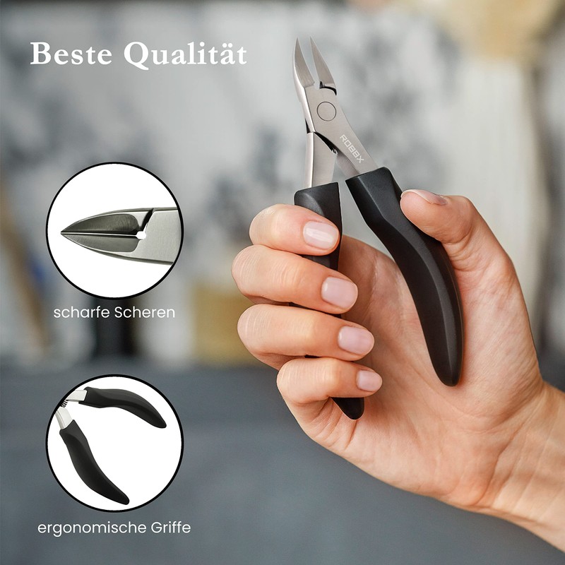 ROBBX® Professional Nail Clippers for Strong Toenails and Fingernails, Soft