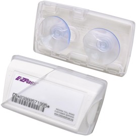 Windshield EZ Pass Holder - Super Strong Suction Cup Mount for EZ Pass, iPass & Toll Pass Transponders (Clear)