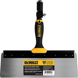 DEWALT 12" Offset Knife, 0.5mm Stainless Steel FLEX Blade | Soft-Grip Handle | DXTT-2-385