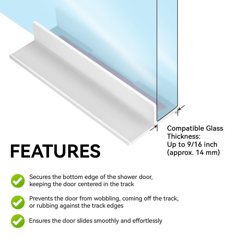 M6221 Sliding Shower Door Bottom Track Guide, 5/8 in. Channels,