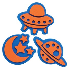 Baker Ross AX160 Solar System Foam Stampers - Pack of 10, Stamp Set for Children, Ideal for Kids Arts and Crafts Projects