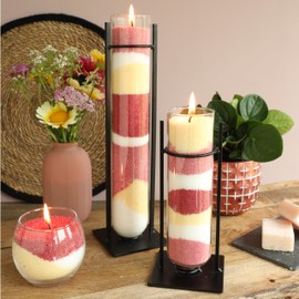 comforder Kerzensand mit Dochten, Wachsgranulat, Kerzen selber Machen Set, 400g Kerzenwachs Perlen + 4 Kerzendochte