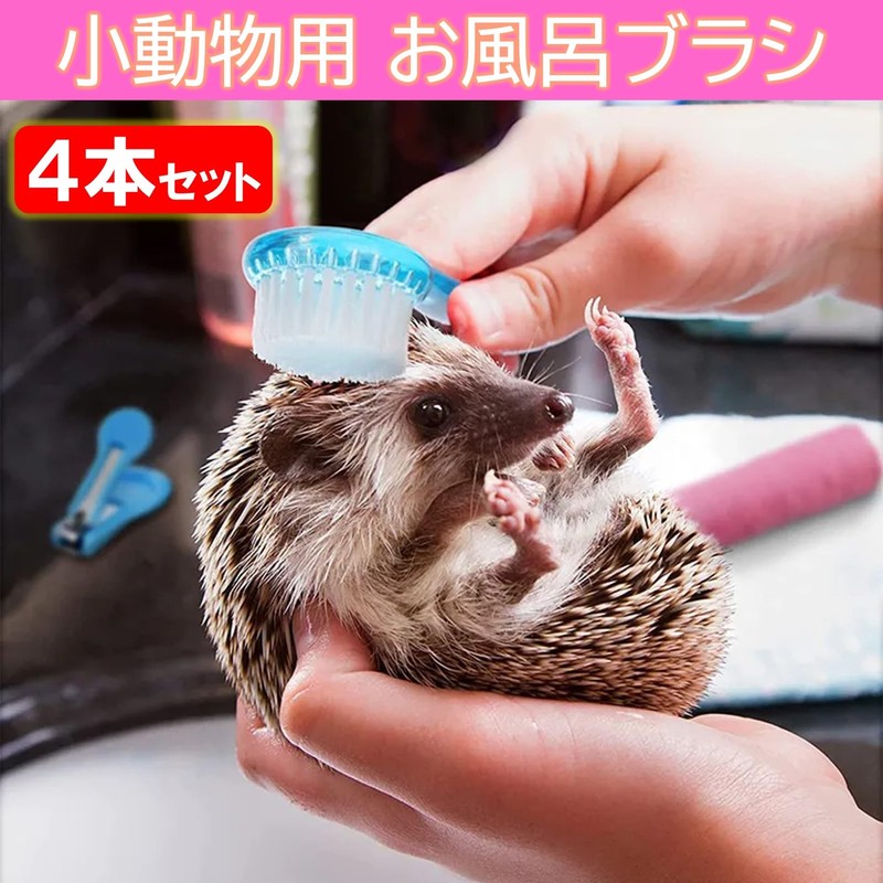 NOELAMOUR Small Animal Brushes 4 Pcs Bath Brush Small Animal
