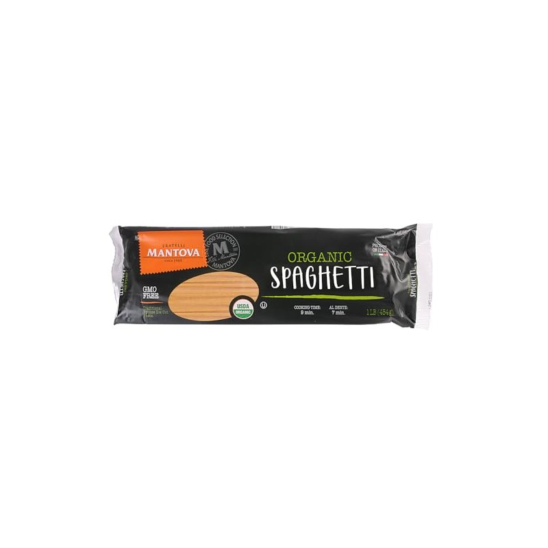 Mantova Organic Spaghetti Pasta - Non-GMO Italian Imported Pasta -