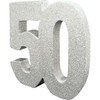 Number 50 Glitter Table Decoration Silver