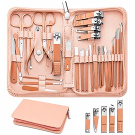 Kufeiper 30 Piece Manicure Set, Stainless Steel, Nail Clippers, Scissors, Pedicure Tool Set, Women's Stainless Steel Tools, Professional Beauty Nail Care Kit for Home, Travel