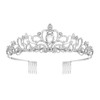 MIVAIUN Tiara Crystal Crown with Rhinestone Comb Silver Rhinestone Tiara