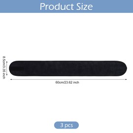 3 Pcs Facial Headband, Spa Facial Headbands Make up Hair Band, Women Make Up Hair Head Band Adjustable Microfibre Headband for Washing Face Sports Yoga Black, Stretch Towel for Sport Yoga Shower