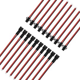 10 Pairs 2 Pin JST SM Male LED Connector Cable with 15cm Lead 22AWG LED Controller Nut Connector Cable 3528 5050 LED Strip Light (2PIN)