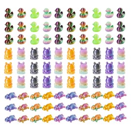 174PC MiNi 3D Printed Animal Set Including 3D Duck Frog Tortoise Bonsai Landscaping Embellishments Micromodels Car Center Console Decorations Garden Lawn Fun Decorations