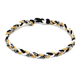OOIN Paquete de 12 Collares de Titanio de béisbol para niños, Collar de Cuerda Trenzada con Tornado, Dorado/Negro/Blanco, 51 cm