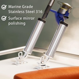 Fishing Rod Holder，2 Pack 360 Degree Adjustable Deck Mount 316 Stainless Steel Fishing Rod Pole Holder for Marine Boat Yacht