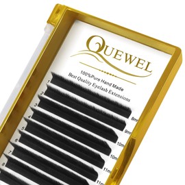 QUEWEL Self-Fanning Eyelashes, L Curl Volume Eyelashes for Eyelash Extension, 0.05 Thickness Mix 8-15 mm, Easy Fan Lashes, Eyelash Extensions, L Curl Volume Technology, Car Fanning Eyelashes