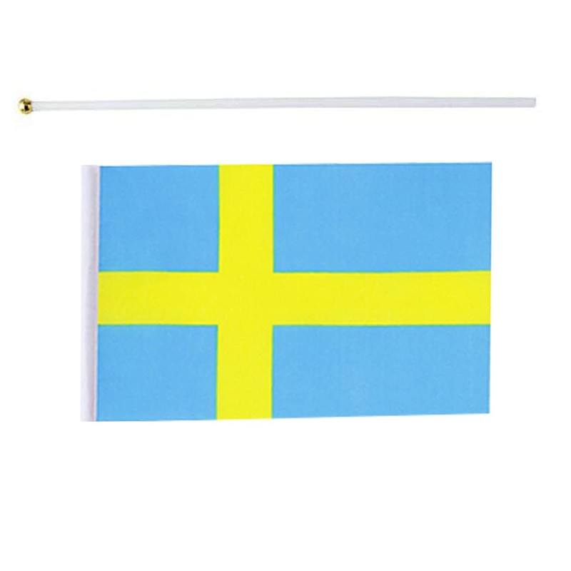 Sweden Flag Swedish Small Stick Mini Hand Held Flags Decorations