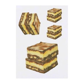 4 x 'Nanaimo Bars' Temporary Tattoos - Water Resistant, Skin-Safe, Non-Toxic Transfers, Mixed Sizes (TO00084028)