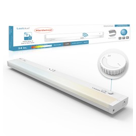 Leetdud LED Under Cabinet Lighting Motion Sensored Hardwired with Built-in Dimmer, 24 Inch 12W Dimmable 5 Color 2700/3000/3500/4000/5000K, Linkable Eyes Care for Kitchen, Counter, ETL Listed, White