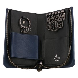 Lanvin On Blue 536602 Men's 5 Row Key Case, Smart Key Compatible, Genuine Leather, Marseille Leather, Cowhide, [07] Navy