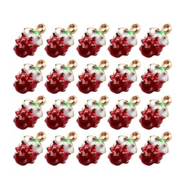 STOBOK 20pcs Diy Charm Pendants Alloy Strawberry Jewelry Making Accessories for Necklace Bracelet Diy