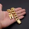 18K Gold Dog Chain Collar Walking Metal Chain Collar with
