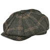 Mens Newsboy Cap High Woolen Tweed Gatsby Hat Ivy Cabbie