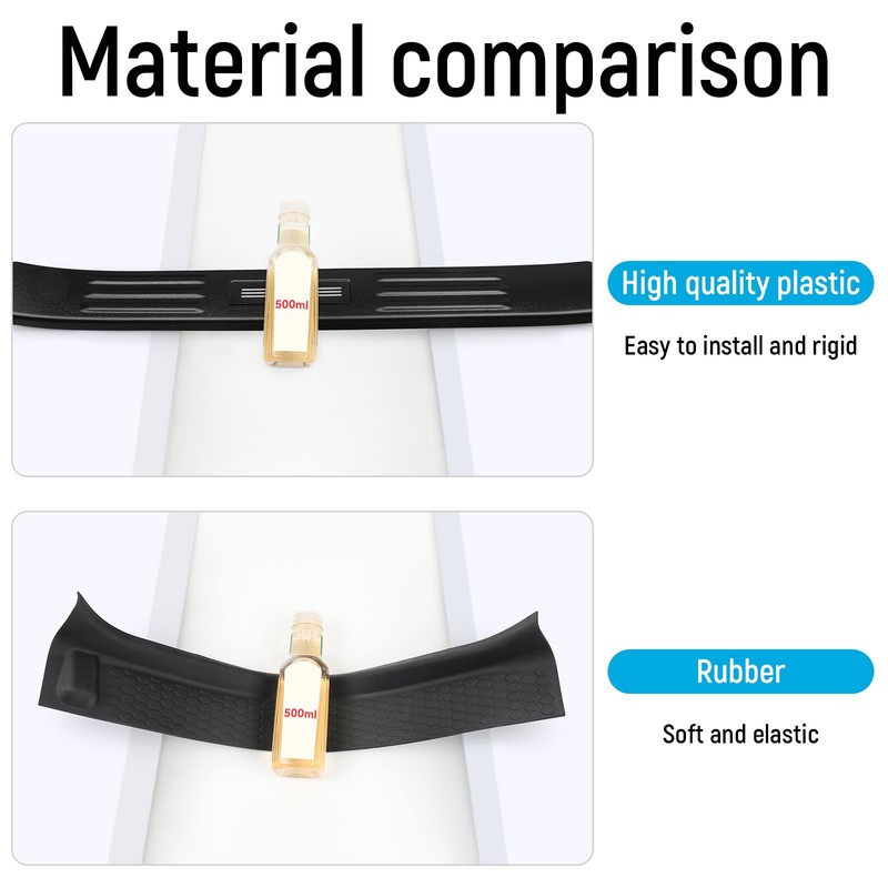 ZZEQYG 4 Pcs ABS Carbon Fiber Door Sill Protector Compatible