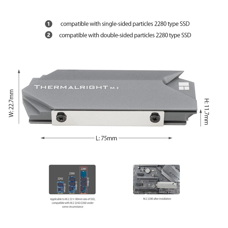 Thermalright M.2 2280 SSD Heatsink Double Sided High Performance Thermal