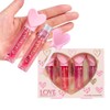 4pc Heart Charm Lip Gloss Stick for Girls - Glossy