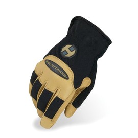 Heritage Stable Work Gloves, Size 9, Black/Tan